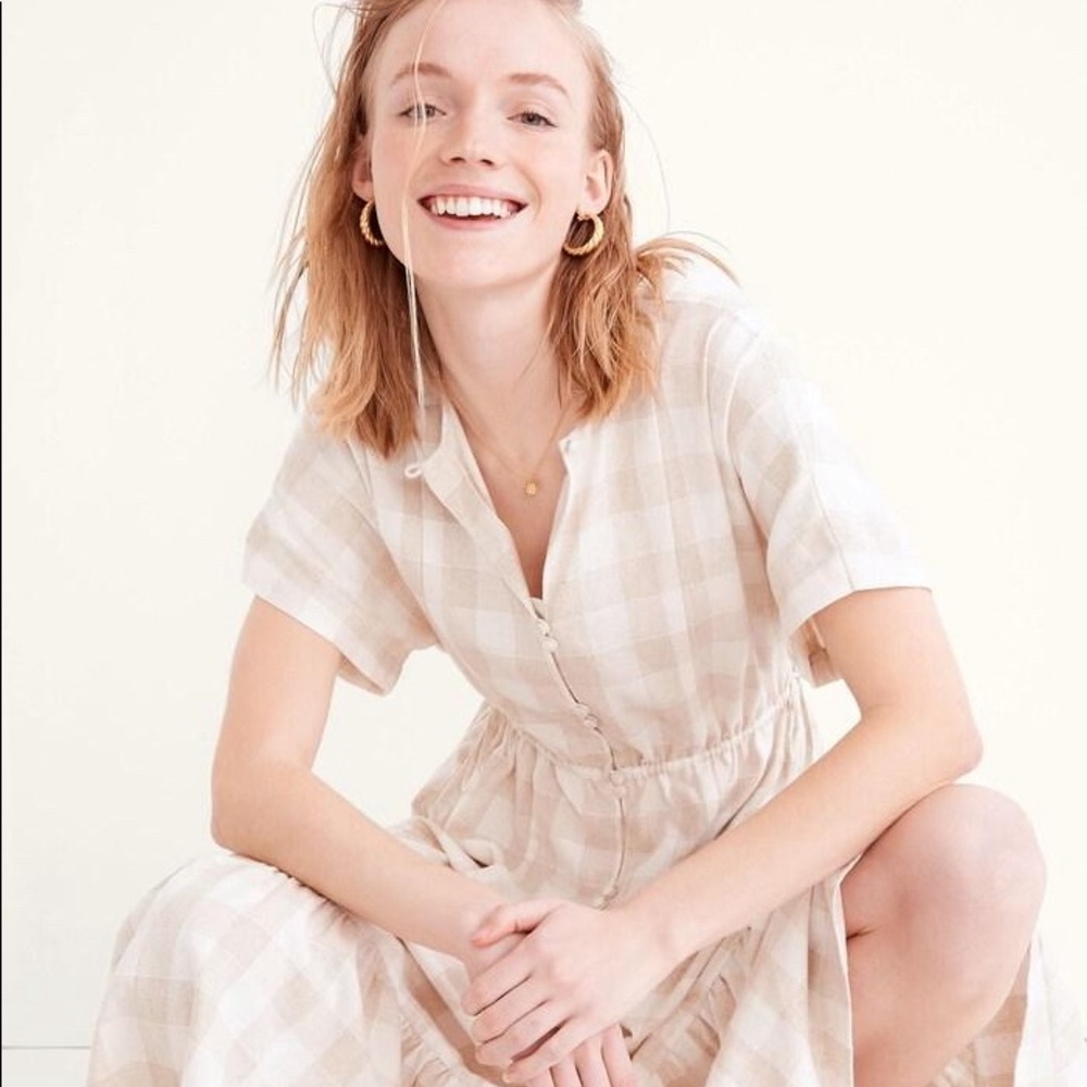 Madewell Button-Front Tiered Midi Dress